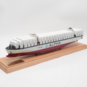 Modèle de navire cargo <span class=keywords><strong>ALPHA</strong></span> sur mesure de 45 cm, échelle 1:888, modèle de navire porte-conteneurs de simulation pour cadeau d'affaires - Product Image 1