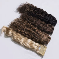 Extensions de cheveux humains naturels non traités, cuticules alignées, texture douce, queue de cheval bouclée pour femmes