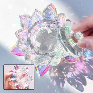Tazón de Cristal Transparente con Forma de Loto para Limpieza de Uñas, Recipiente de Acrílico Colorido para Líquidos, para Salón de Manicura - Product Image 2