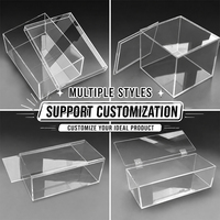 Boîte de présentation en acrylique moderne personnalisée en gros, haute transparence, portable, anti-poussière, boîte de rangement