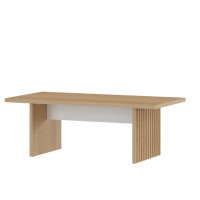 SL-CT1618 Table basse en bois MDF cannelée à lattes rectangulaires classiques chics et modernes pour le salon