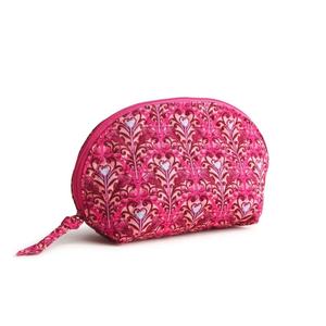 Sac à cosmétiques en coton en forme de coquille de 6 pouces sac de maquillage de voyage en plein air avec motif de diamant sac à fermeture éclair souple pour les femmes - Product Image 5