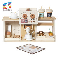 Jouet de cafetière en bois pour jouer à faire semblant pour les filles et les garçons d'âge préscolaire W10L022