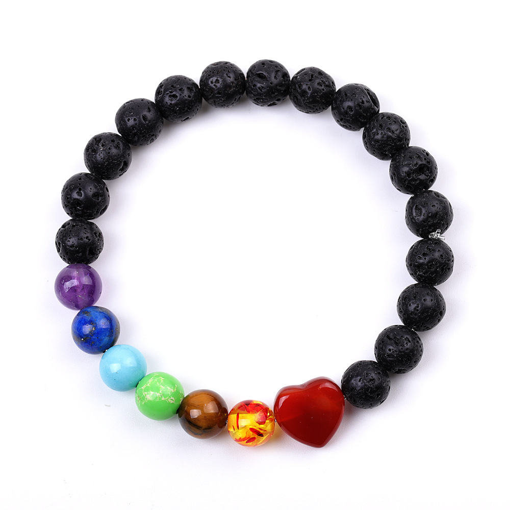 XH006A01Striped red agate Heart