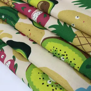 Custom Design Fruit Print 100% Cotton Satin Fabric