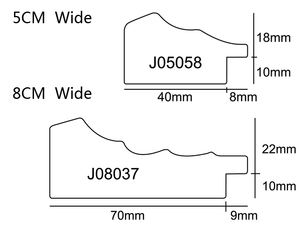 Vendita di fabbrica OEM Quality buon prezzo decorativo specchio telaio modanatura 5CM forte senso scala gerarchia cornice immagine stampaggio - Product Image 3