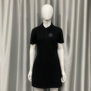 Ingrosso abito estivo tinta unita con risvolto a maniche corte di media lunghezza t-Shirt Casual camicia traspirante <span class=keywords><strong>Polo</strong></span> abito <span class=keywords><strong>donna</strong></span> - Product Image 3