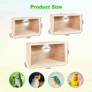Custom Transparent Pine Wood Polished <strong>Bird</strong> Breeding <strong>Cage</strong> Box High Quality With Perch For <strong>Birds</strong> - Product Image 2