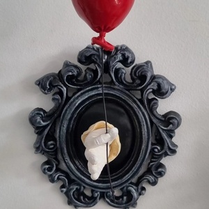 Placa <span class=keywords><strong>de</strong></span> Pared <span class=keywords><strong>de</strong></span> Resina Gótica con Diseño <span class=keywords><strong>de</strong></span> <span class=keywords><strong>Payaso</strong></span> <span class=keywords><strong>de</strong></span> Terror y Globo Rojo, Marco Ornamentado Vintage, Decoración Espeluznante para Halloween, Hogar, Bar o Fiestas - Product Image 5