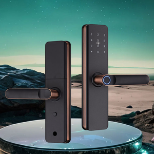 Serrure de <span class=keywords><strong>porte</strong></span> intelligente LR H9, empreinte digitale, carte IC, <span class=keywords><strong>code</strong></span> PIN, Wi-Fi, application TT, carte mémoire, acier, aluminium, déverrouillage à distance, serrure de <span class=keywords><strong>porte</strong></span> intelligente - Product Image 3