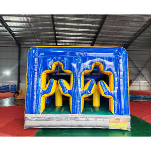 Parcours d'obstacles gonflable géant en PVC pour parcs d'attractions, avec toboggan et mur d'escalade, idéal pour les jeux sportifs et les événements de plein air. - Product Image 3