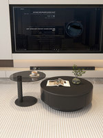 Table basse en pierre, style moderne, luxe léger, salon, maison, petit appartement, espace de rangement, pas d'assemblage requis, noir