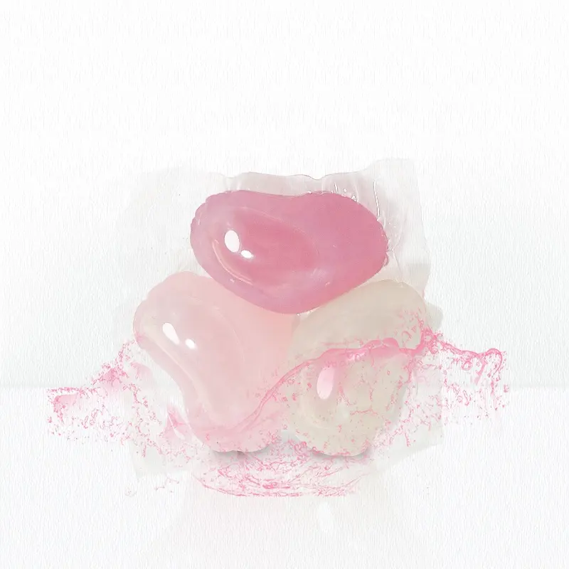 Gel per abbigliamento a forma di cuore 2 in1 cialde per bucato solubili in acqua 2 in 1 cialde per bucato detergenti rosa per bucato
