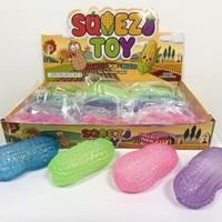 Balle Squishy Colorée en Forme d'Arachide Remplie d'Huile de Coco, Jouet Sensoriel à Remontée Lente, Anti-Stress et à Presser