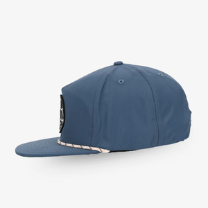 Gorra de béisbol con logotipo de parche tejido de corona de perfil bajo de 5 paneles personalizada, gorra plana para acampar, correr, rendimiento, cuerda de nailon, gorra Snapback - Product Image 3
