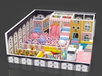 Equipo de Juego Interior Personalizado, Estructura con Diseño de Cara de Gato Temática JUMP TOWN, Tobogán Doble Rosa, Piscina de Pelotas, Piscina de Arena, Columpios |   FEC para Niños