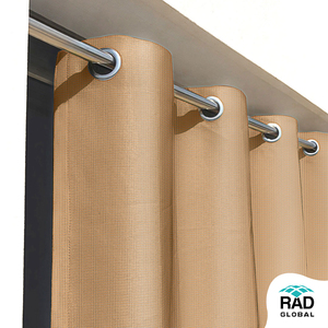 Pearl Beige Eyelet Outdoor Curtains 325 GSM with Heavy Duty Weather Resistant Fabric for Elegant Privacy and Stylish Patio - Product Image 2