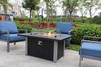 Table de foyer de patio rectangulaire en aluminium Offre Spéciale de 52 pouces 55000 BTU