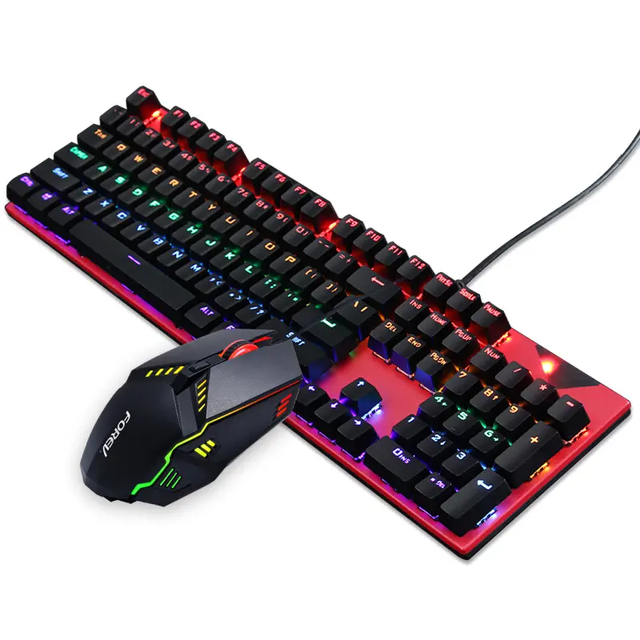 Popular Mechanical Gaming Keyboard Mouse Combos Wired RGB Keyboard and Mouse Set