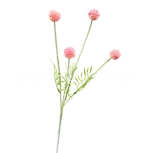 Ramo de Flores Artificiales Billy Ball de Alta Calidad con 4 Cabezas, Craspedia, para Decoración Profesional de Bodas y Hogar, Múltiples Colores - Product Image 6