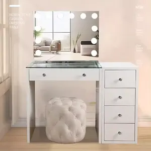 Tocador de muebles de dormitorio para el hogar que combina con todo a la moda, diseño de almacenamiento súper grande, tocador de maquillaje duradero Simple