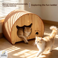 Condo pour petits animaux en bois massif, maison à plusieurs niveaux pour animaux de compagnie, meubles pour chats et lapins avec griffoir