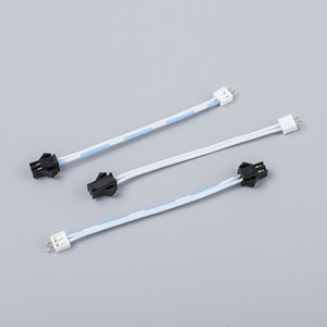 Faisceau de câbles parallèles blanc et bleu personnalisé avec connecteur mâle noir et connecteur femelle blanc pour connexion de signal d'équipement électronique - Product Image 2