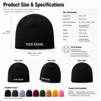 Gorro de Invierno Personalizado con Logotipo Tejido en Jacquard, Estilo Y2K, Acrílico, Cálido, Venta al Por Mayor, OEM, Gorro Tipo Skull