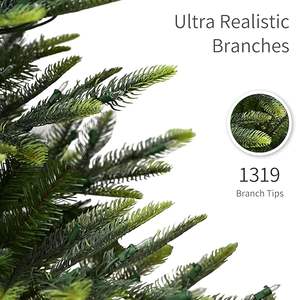 <span class=keywords><strong>Sapin</strong></span> de Noël artificiel International de 2,3 m (7,5 pi) en <span class=keywords><strong>sapin</strong></span> aspen pré-éclairé, 700 lumières claires, 1319 pointes de branches réalistes et denses, installation facile - Product Image 5