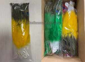 Éventails <span class=keywords><strong>en</strong></span> plumes de marabout turques détachables, blancs teints, grand format, pour femmes, idéaux pour la danse, les mariages, les costumes, les spectacles et la décoration de fêtes du thé. - Product Image 4