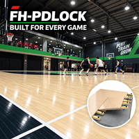 Revêtement de sol en bois pour terrain de basket-ball approuvé par la FIBA |   Plancher en bois dur FH FH-PDLOCK en érable, 22 mm d'épaisseur, absorption des chocs, sport