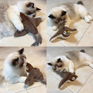 Yeni USB şarj edilebilir interaktif otomatik çırparak kanatları simüle cıvıl cıvıl kuş serçe Pet kovalamaca yavru kedi peluş oyuncak - Product Image 6