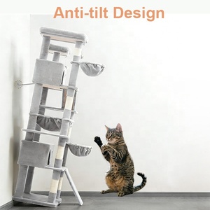 Premium multi-level grote kattenboom met krabpalen, hangmatten en wandbevestiging voor grote katten - Product Image 6