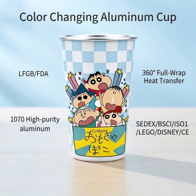 Custom Drinking Cup500ml Single Stainless Steel Cold Activated Color Changing Mug Temperature Sensitive Magic Sublimation Cup