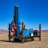 Machine de forage de puits d'eau avec moteur diesel, profondeur de forage de 300 m, équipement de forage de puits d'eau avec pompe à boue