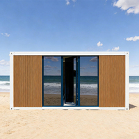 Maison conteneur de 20 pieds, Maison conteneur maritime, Conteneur préfabriqué, Maison conteneur de 20 pieds, Bureau/Villa modulaire avec mur en verre