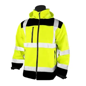 ZUJA Waterproof Lightweight SoftShell Reflective Hi Vis Construction Safety Jacket