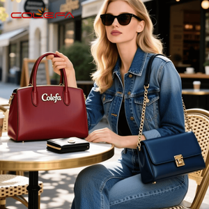 <span class=keywords><strong>Sac</strong></span> à <span class=keywords><strong>main</strong></span> Colefa marron en similicuir PU, élégant et classique, avec fermeture éclair et chaîne, pour femme, collection 2025 – Prix abordable - Product Image 4