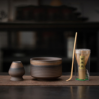 Bol à thé en céramique plaqué or de style japonais, inspiré de la dynastie Song, ensemble Matcha vintage avec finitions émaillées, outils pour café et thé