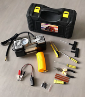 Compresseur d'air pour pneus de voiture de grande capacité 150W avec kit d'outils de réparation d'urgence, compresseur d'air pour voiture avec cordon DC12v