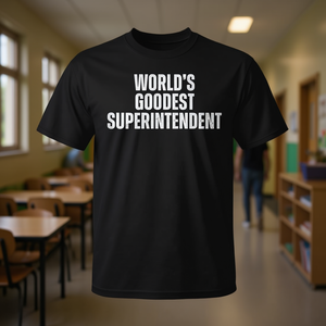 T-shirt del miglior superintendente del mondo, maglietta promozionale nera unisex per adulti - Product Image 3