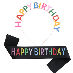 Princess Birthday Girl Tiara and <strong>Sash</strong> Glitter Party Accessories Durable Decorations and Gifts for Birthday Parties - Product Image 1