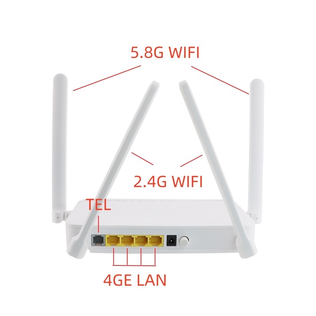 UTKing XPON ONU FTTH XP6483 HGU Optical Campus Network Terminal 4GE Gigabit TEL VOICE 2.4&5.8G WIFI Dual Band GPON ONU F670L ONT