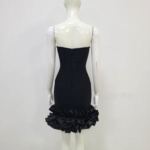 C3379 Migugarment 2025 été Offres Spéciales Club Sexy courte <span class=keywords><strong>robe</strong></span> de nuit épaules dénudées couches froufrous Sexy femmes Mini <span class=keywords><strong>robe</strong></span> - Product Image 4