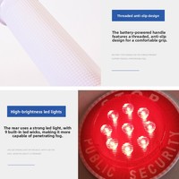 Panneau Stop LED Portable avec Caractères Chinois, Signalisation de Ralentissement, Lumière d'Avertissement Clignotante, Indicateur de Contrôle du Trafic Rechargeable