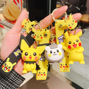 Hot Selling Gifts Car Keyring Accessories Schoolbag Pendant Cartoon Lovely Poke Pika Doll Keychain Wholesale Custom Key Chain