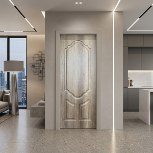 Puerta Interior Moderna, Impermeable e Insonorizada, Fabricada con Materiales de Polímero WPC, Puerta de Madera y Plástico Compuesto para Apartamentos, Buen Precio, OEM - Product Image 1