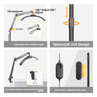 Lampe sur pied réglable à LED demi-lune en ABS