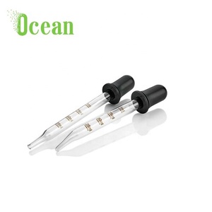 Ống Nhỏ Giọt Thủy Tinh Hiệu Chỉnh 1Ml Tinh Dầu Ống Nhỏ Giọt Với Đầu Cao Su Trắng Đen, Đầu Thẳng Và Khuỷu Tay - Product Image 1