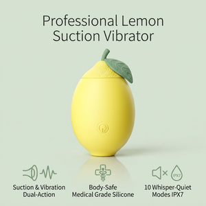 Vibrador Sexual Femenino de Silicona ABS Seguro para el Cuerpo, Mini Limón Bonito y Lindo, Silencioso, de Doble Cámara, con Succión y Vibración del Clítoris - Product Image 1